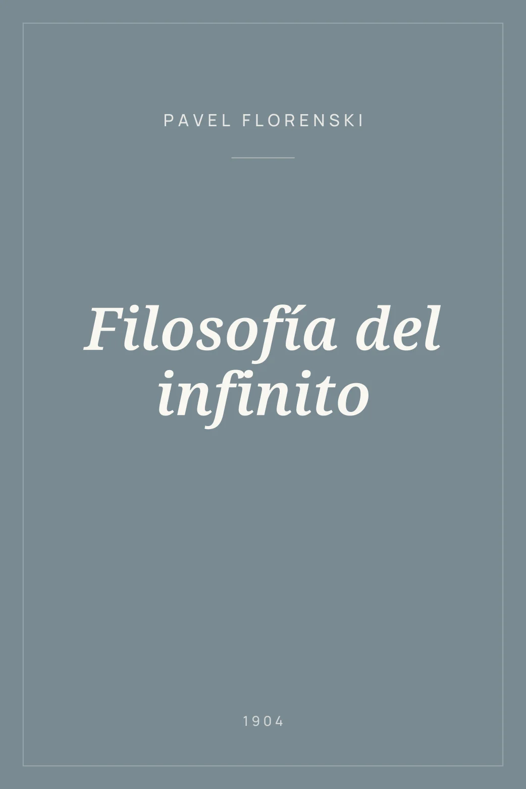 Portada de Filosofía del infinito