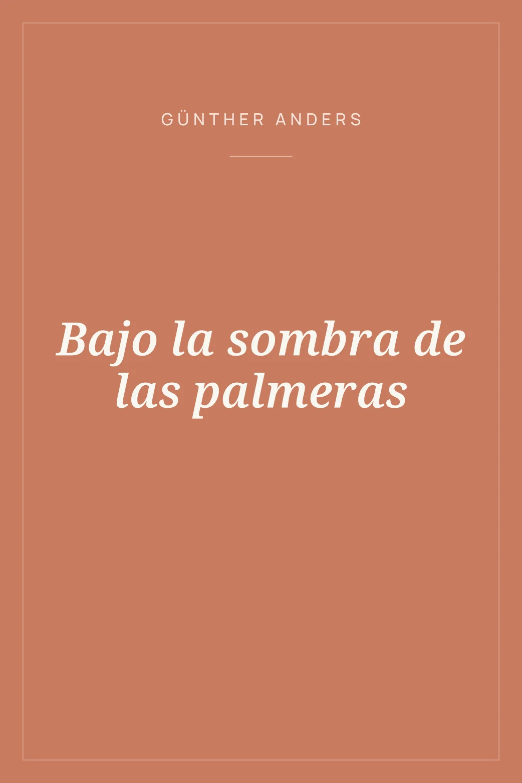 Portada de Bajo la sombra de las palmeras