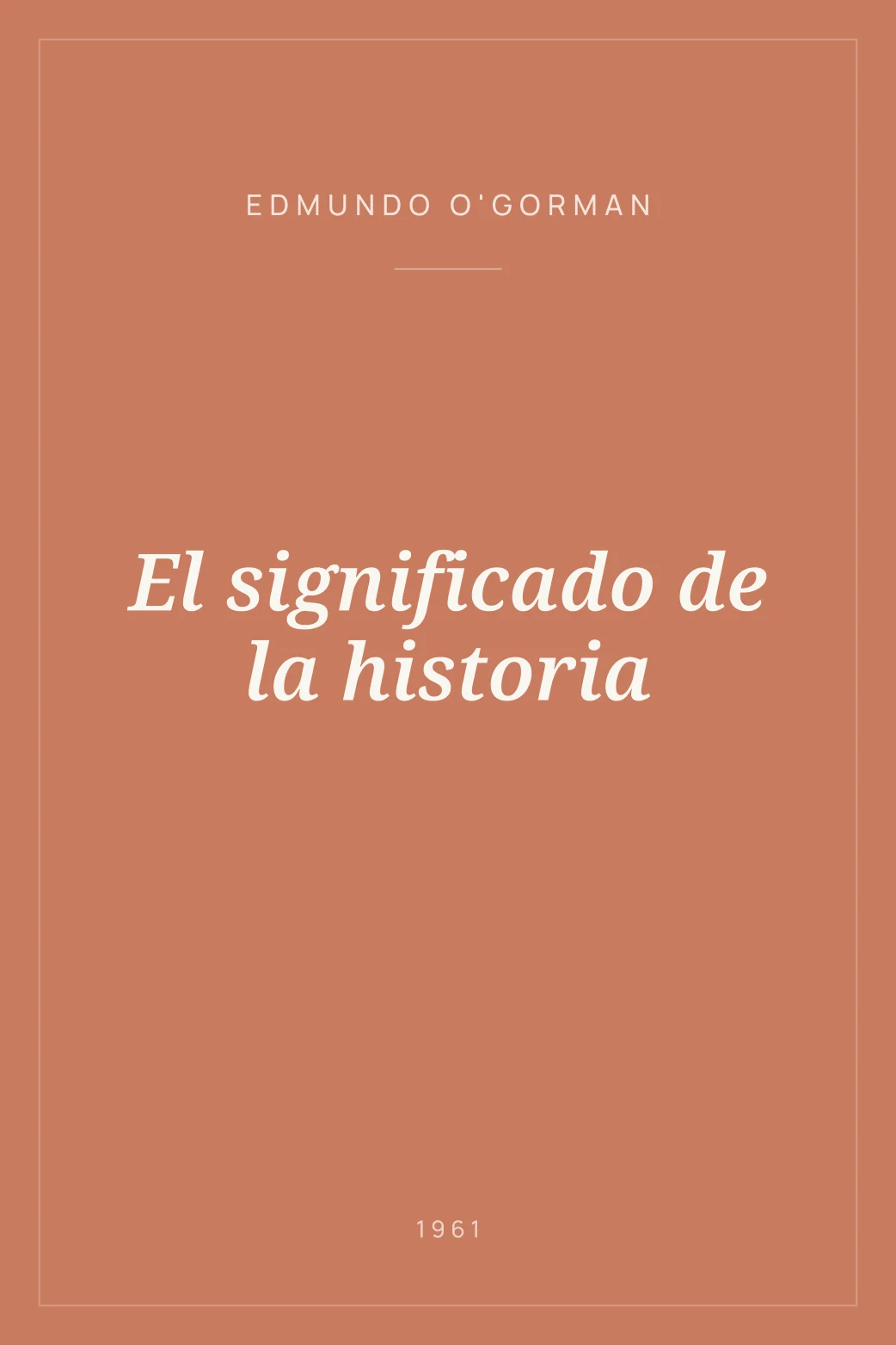 Portada de El significado de la historia