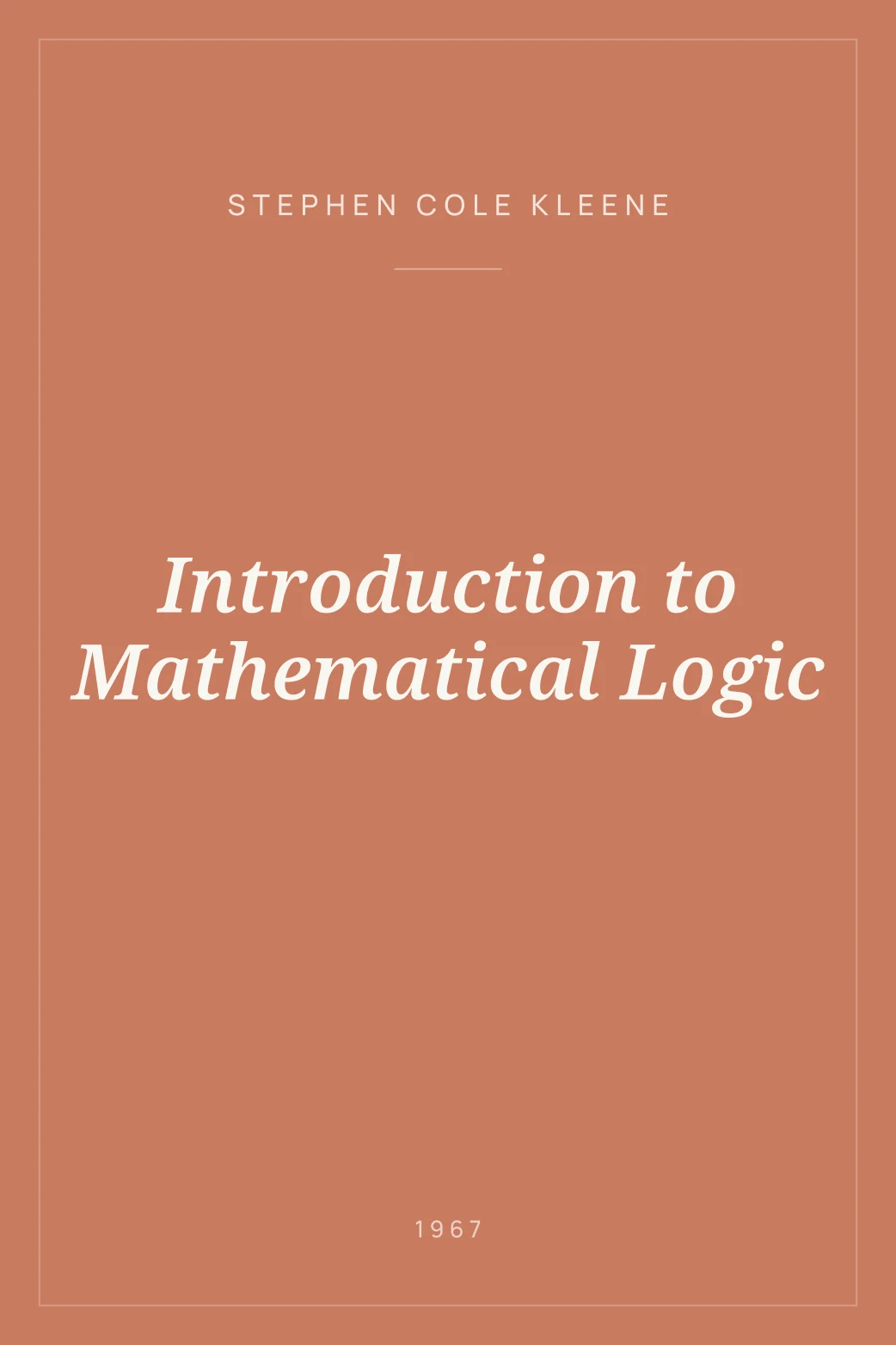 Portada de Introduction to Mathematical Logic