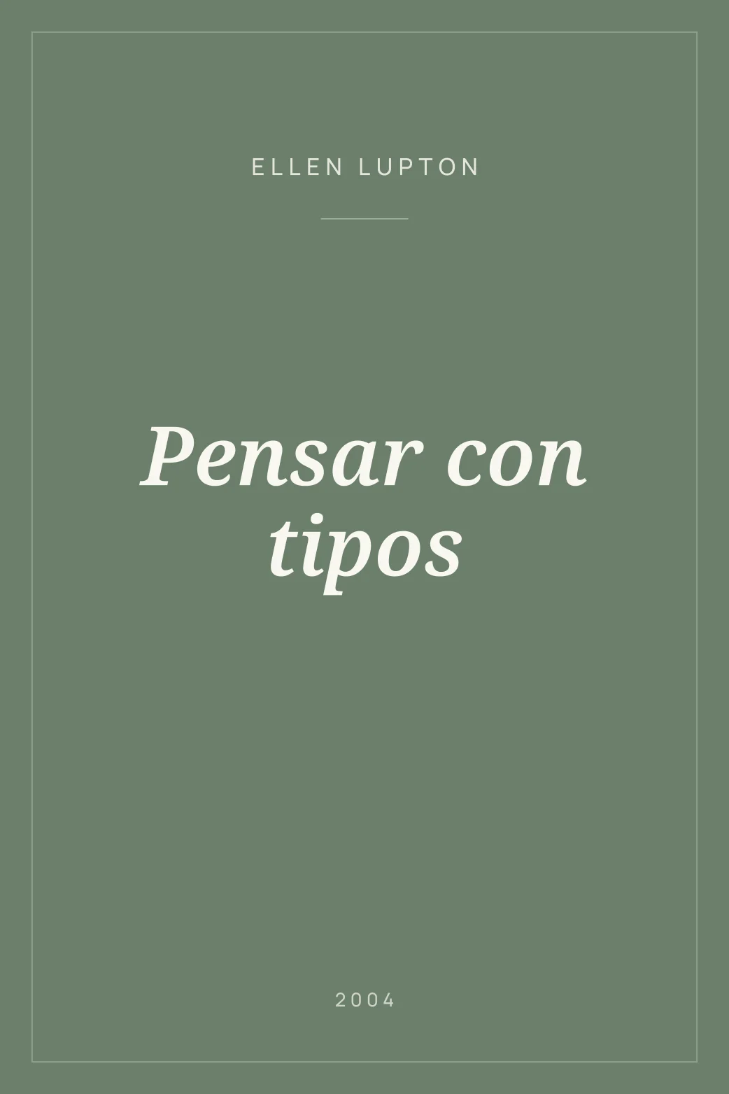 Portada de Pensar con tipos