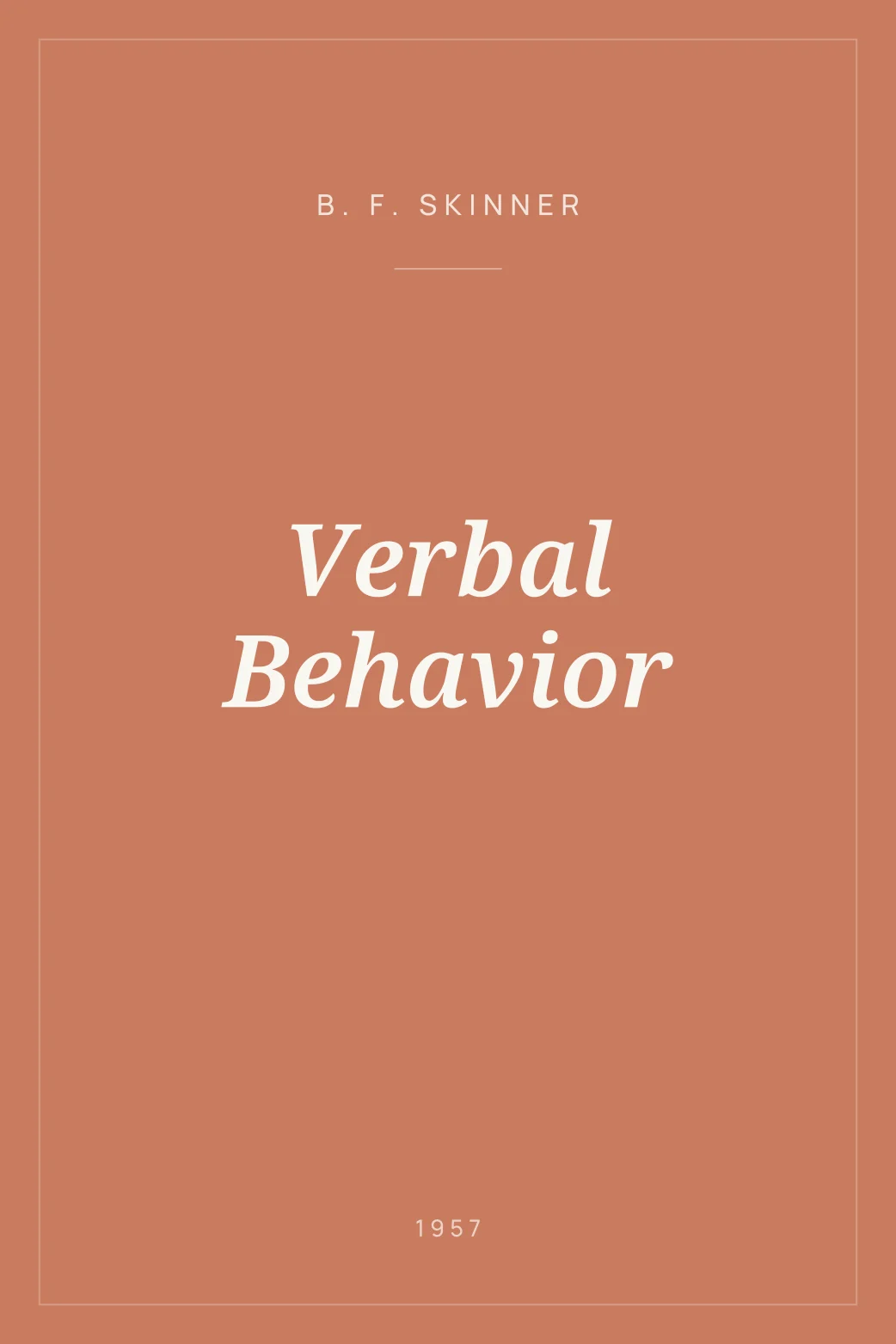 Portada de Verbal Behavior
