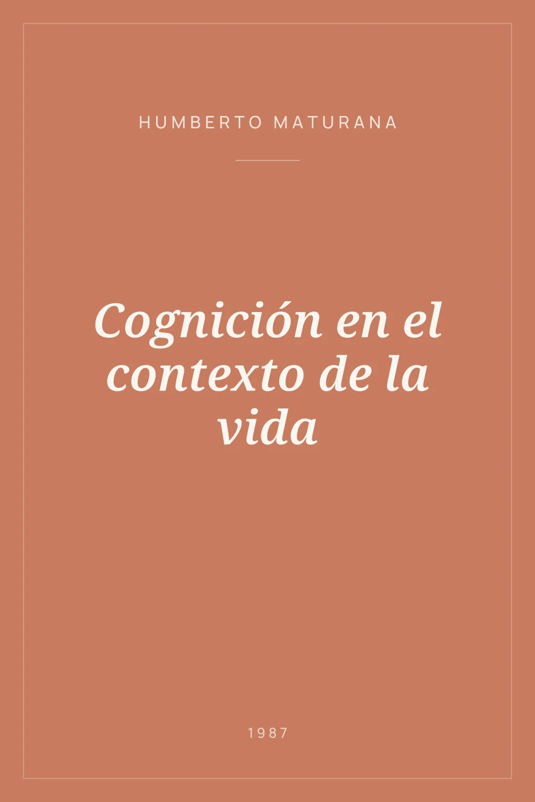 Portada de Cognición en el contexto de la vida