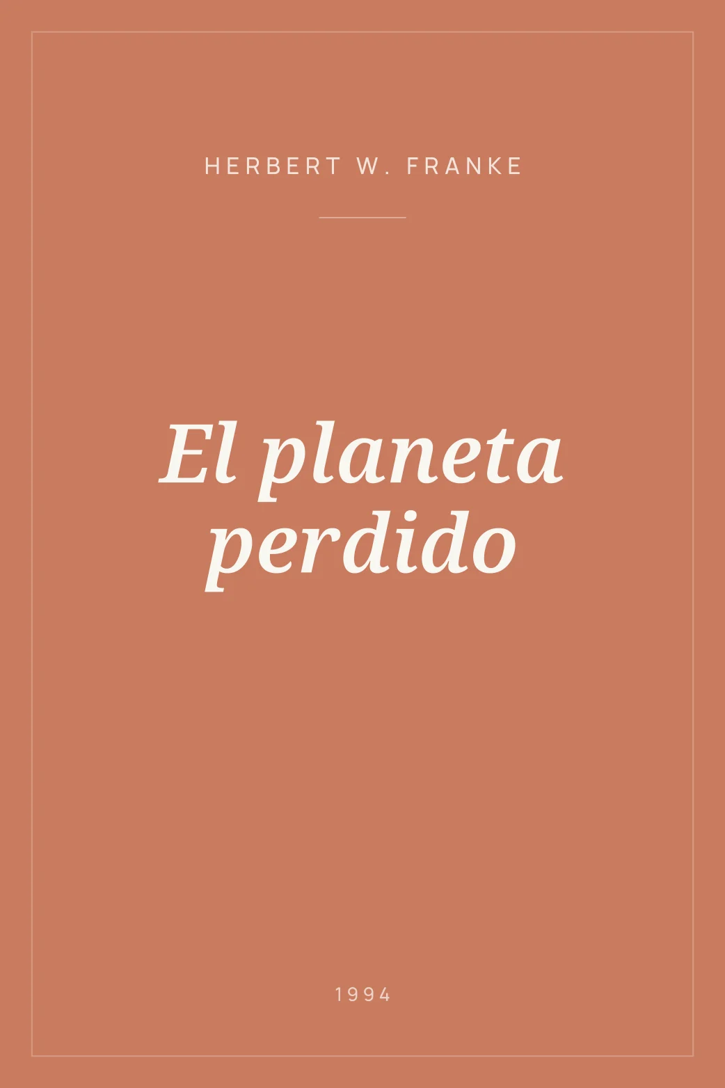 Portada de El planeta perdido