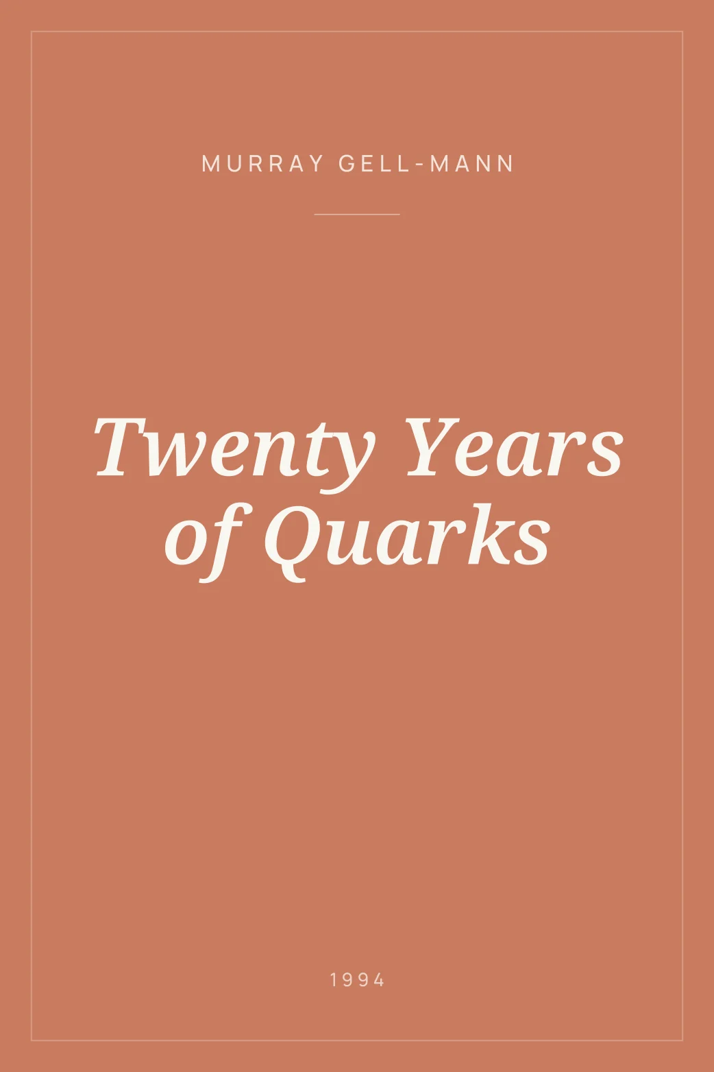 Portada de Twenty Years of Quarks