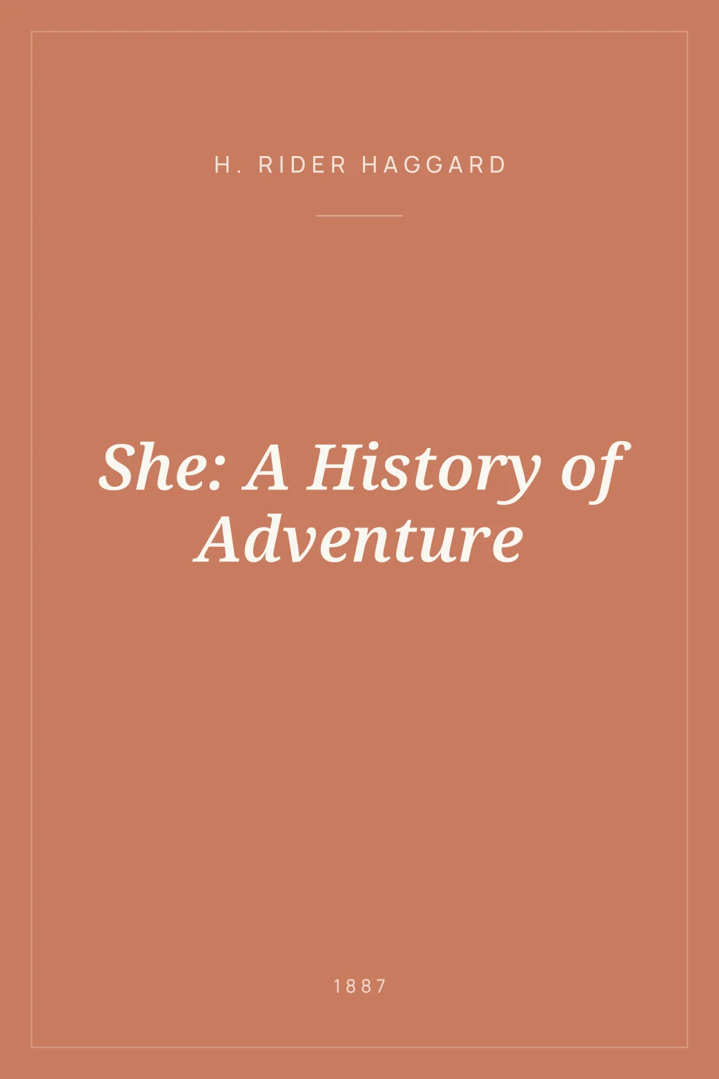 Portada de She: A History of Adventure