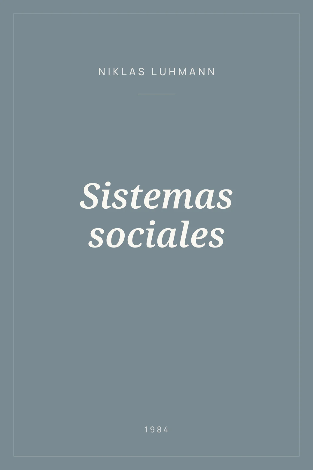 Portada de Sistemas sociales