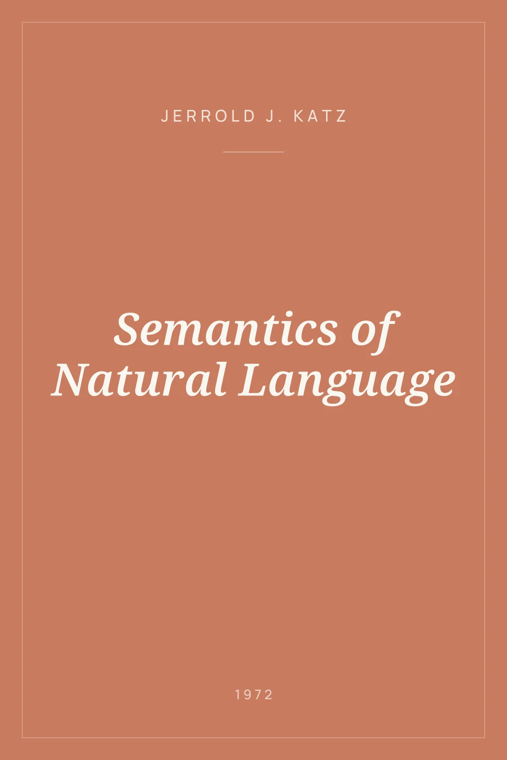 Portada de Semantics of Natural Language