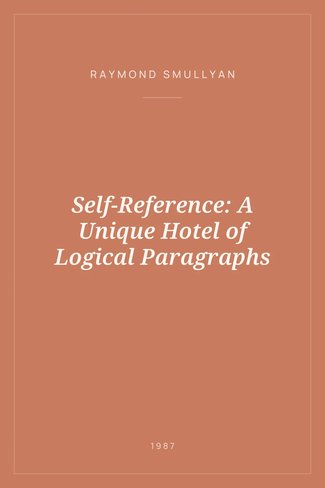 Portada de Self-Reference: A Unique Hotel of Logical Paragraphs
