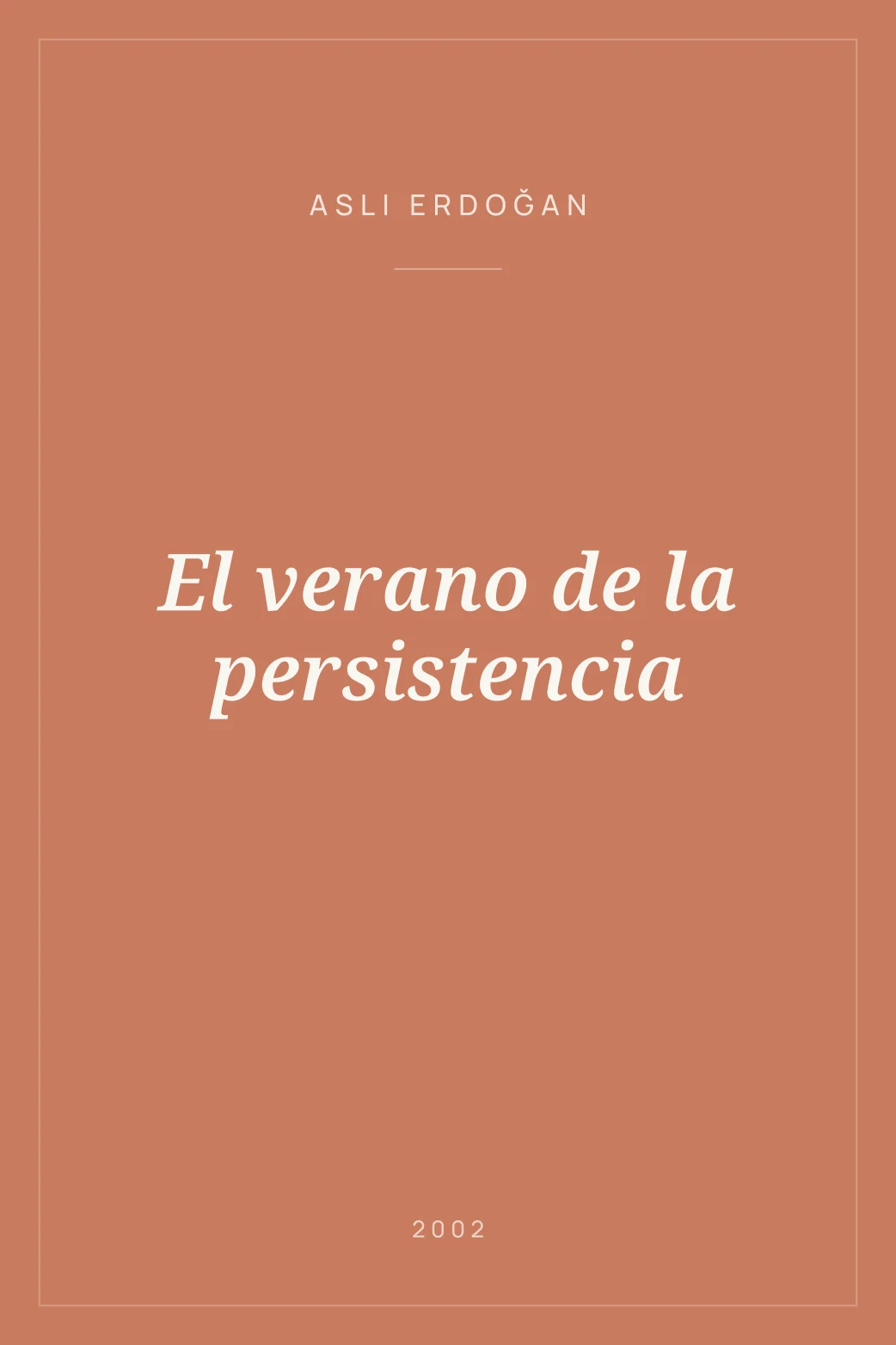 Portada de El verano de la persistencia