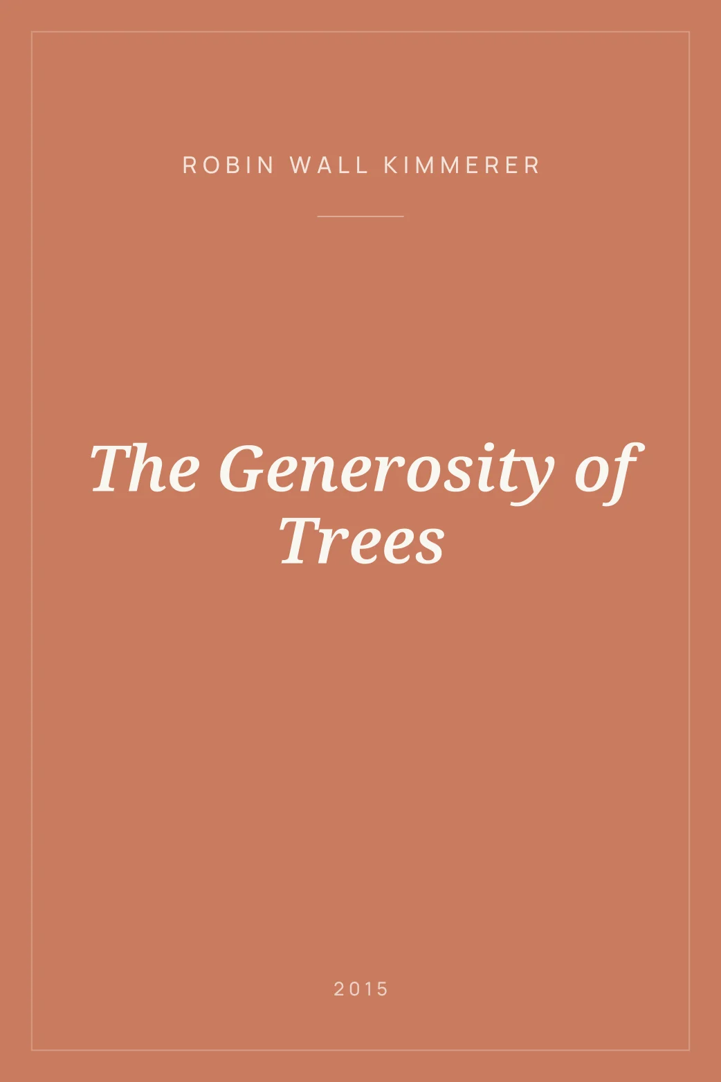 Portada de The Generosity of Trees