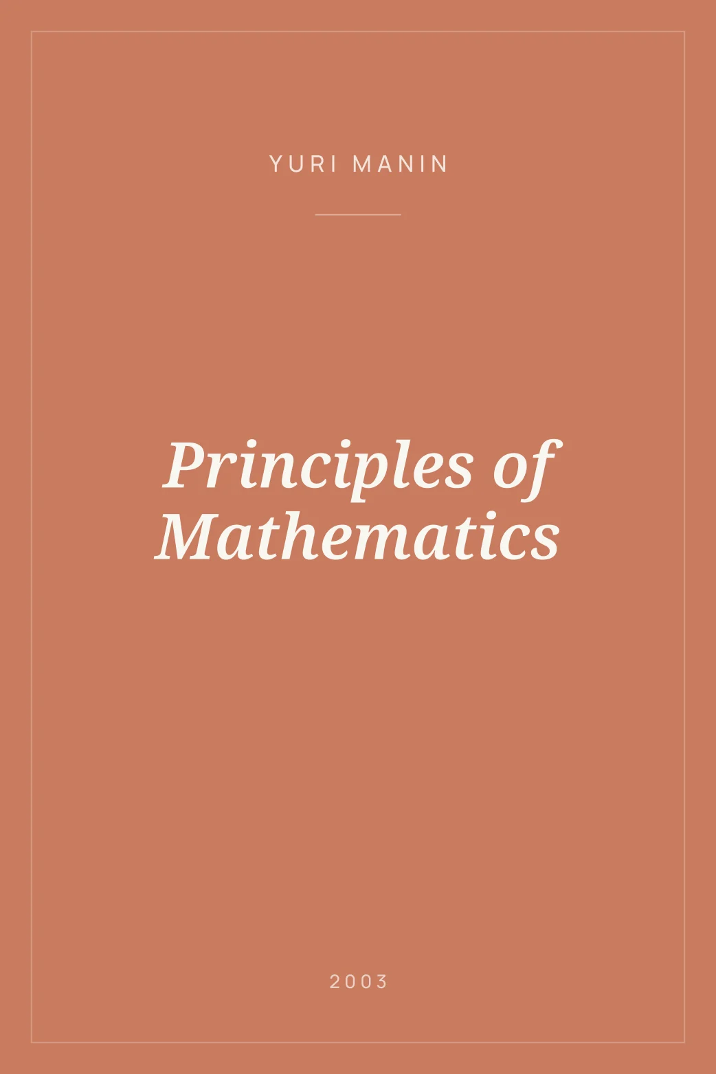 Portada de Principles of Mathematics
