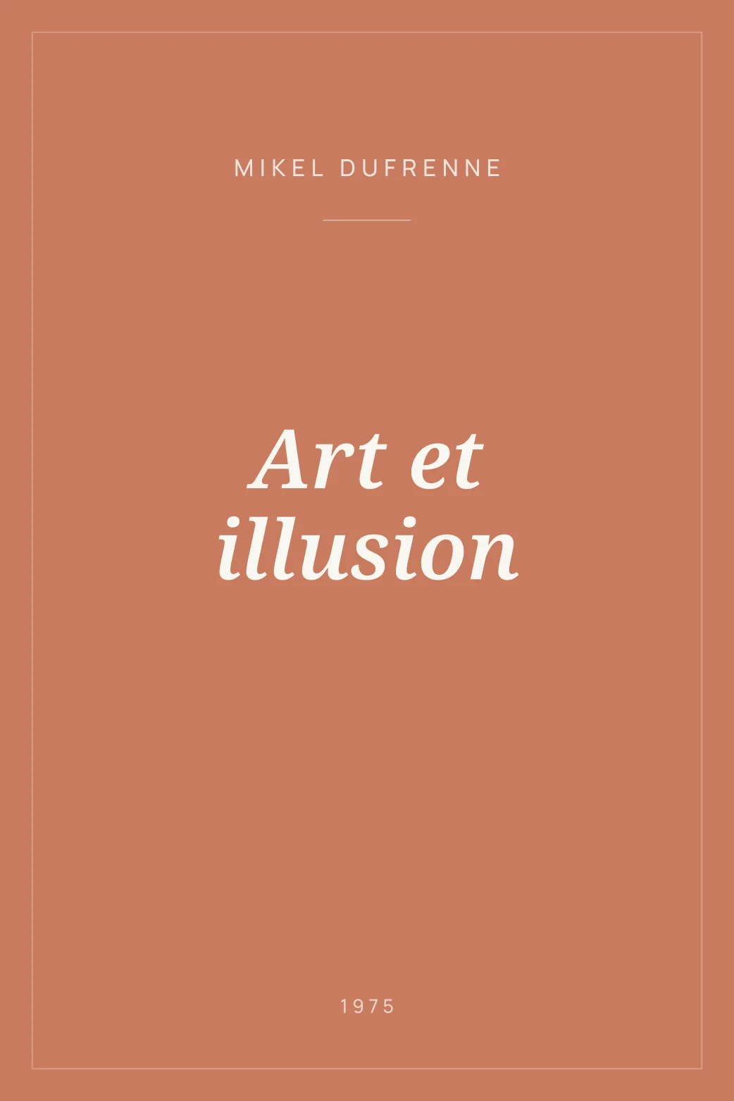 Portada de Art et illusion