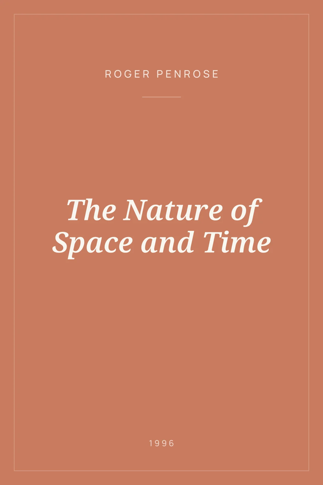 Portada de The Nature of Space and Time