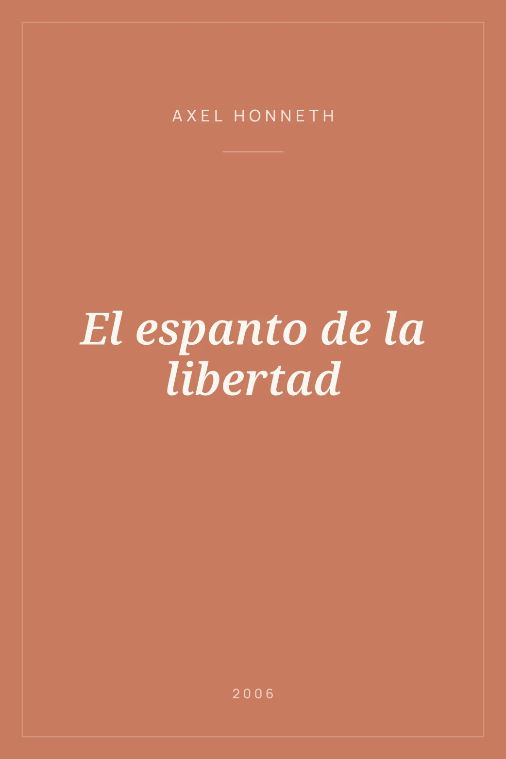 Portada de El espanto de la libertad
