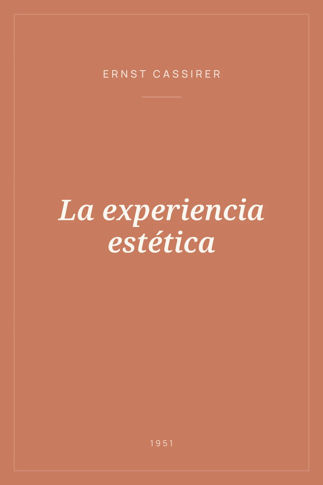 Portada de La experiencia estética