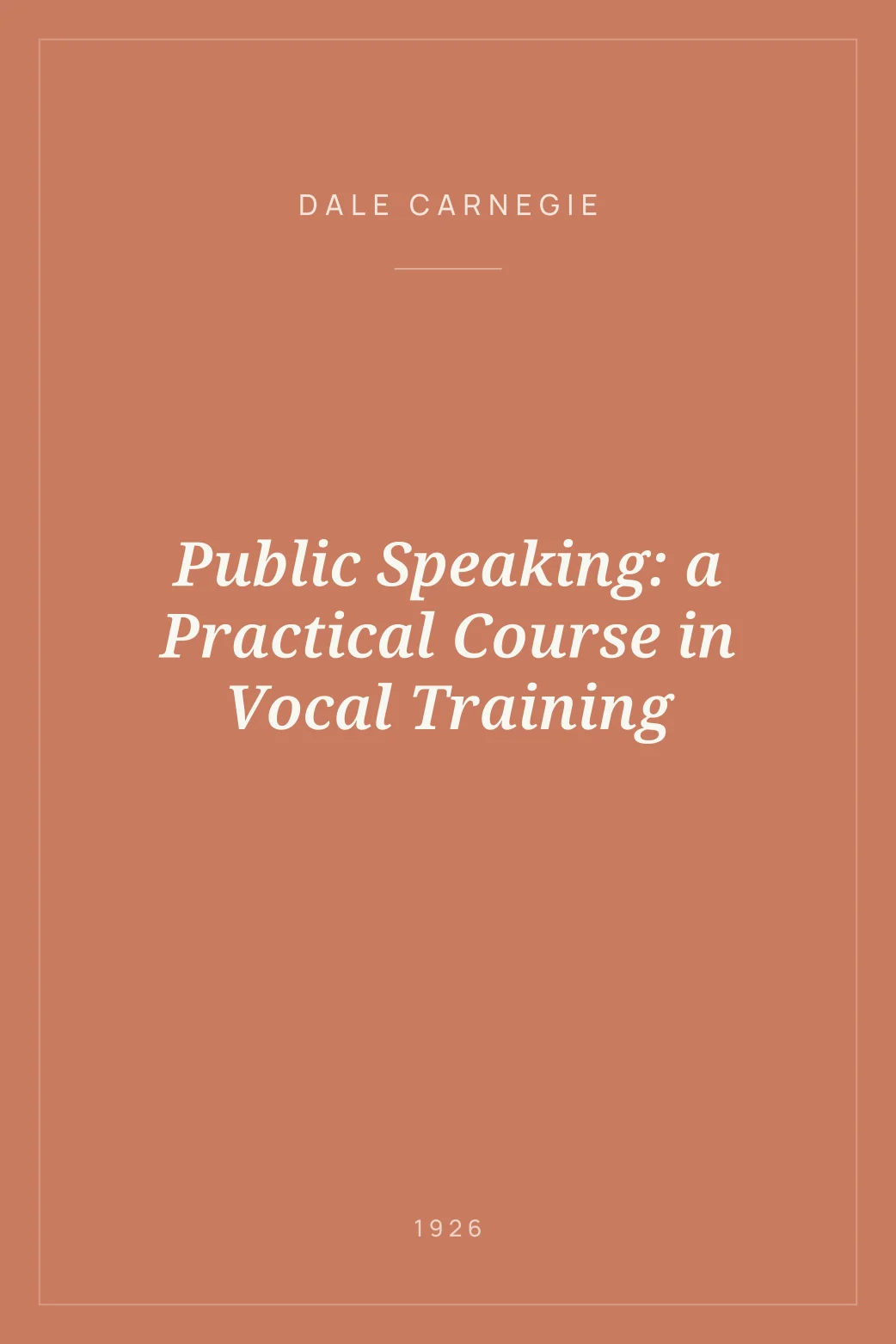 Portada de Public Speaking: a Practical Course in Vocal Training