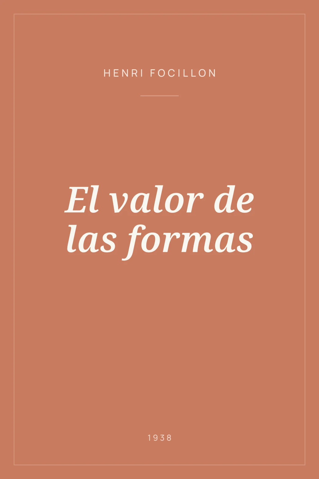 Portada de El valor de las formas
