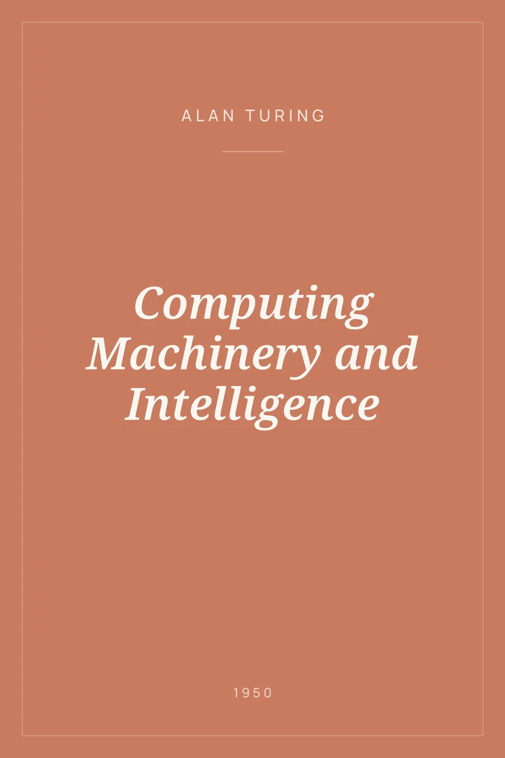 Portada de Computing Machinery and Intelligence