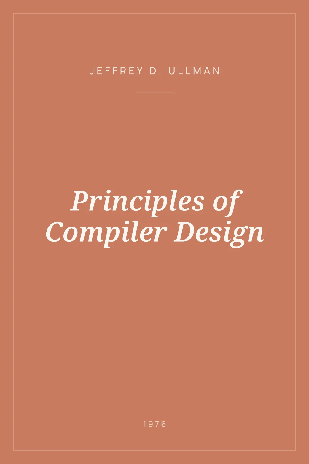Portada de Principles of Compiler Design