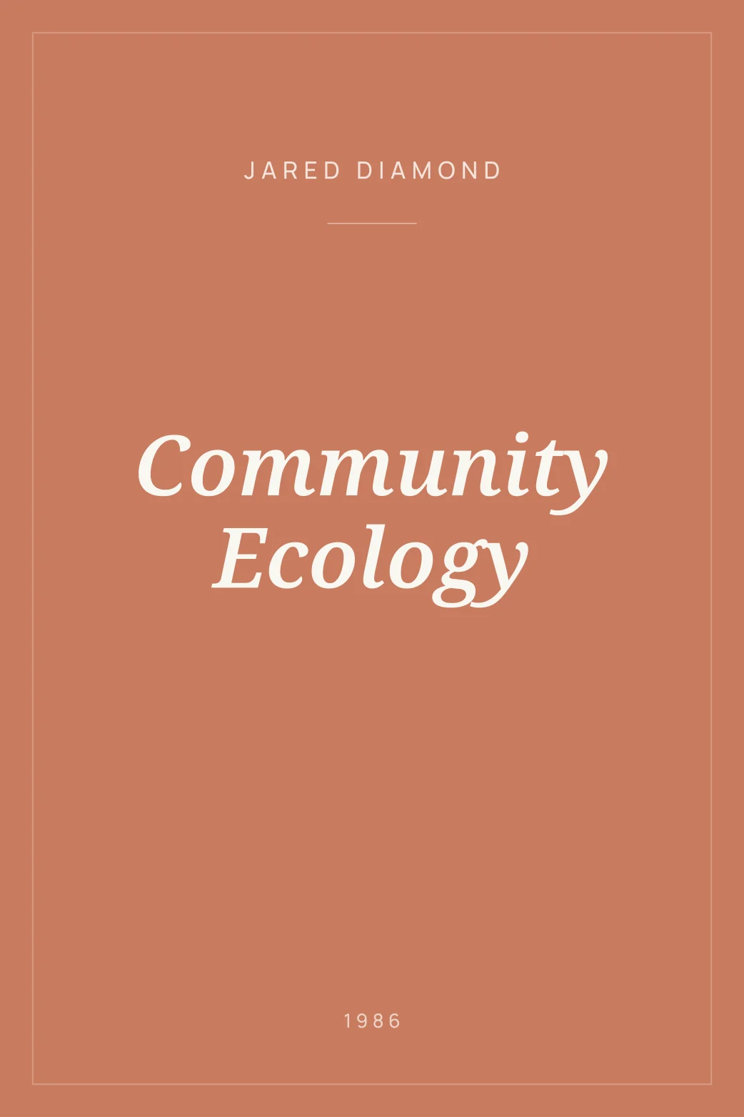 Portada de Community Ecology