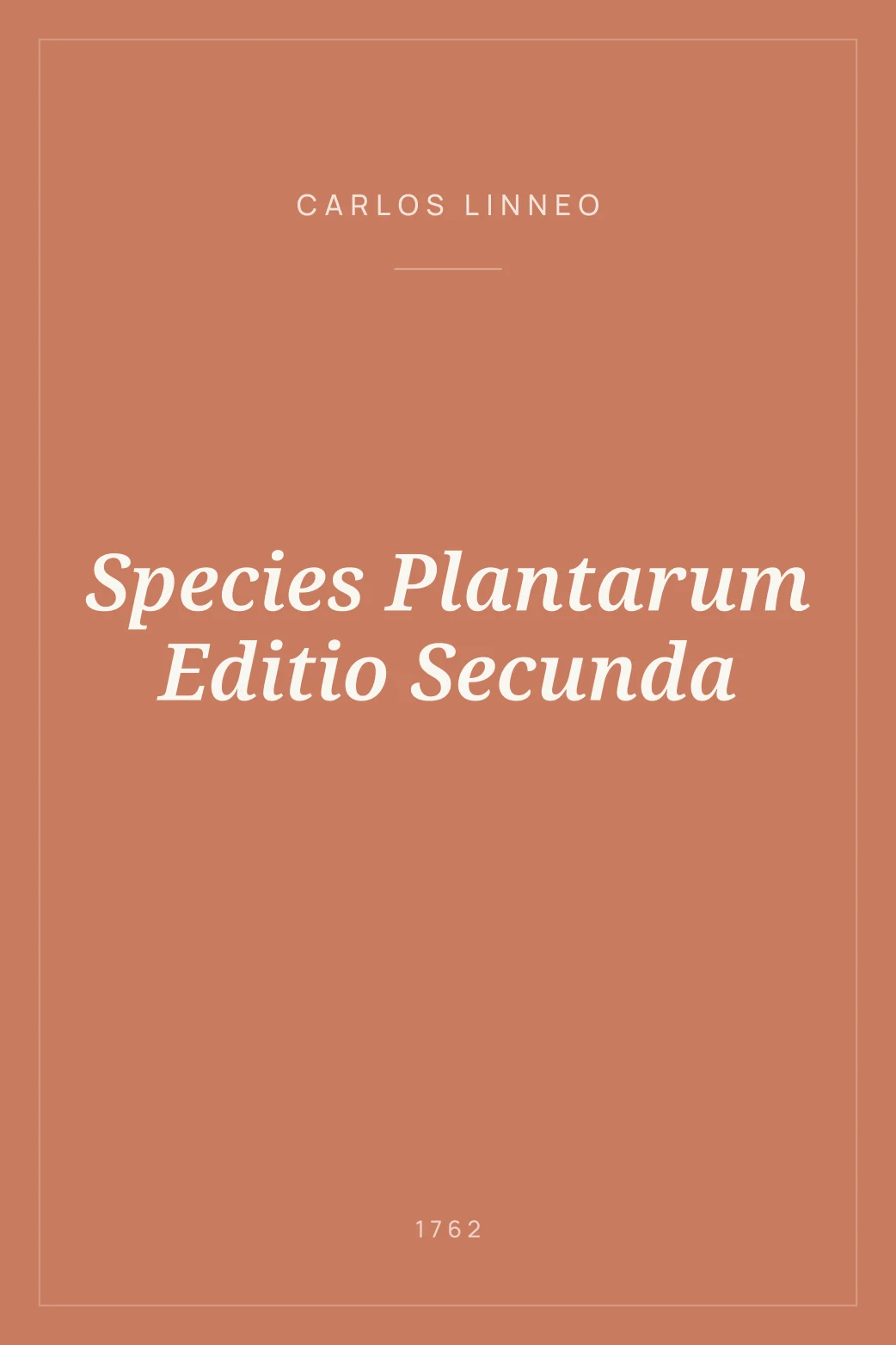 Portada de Species Plantarum Editio Secunda