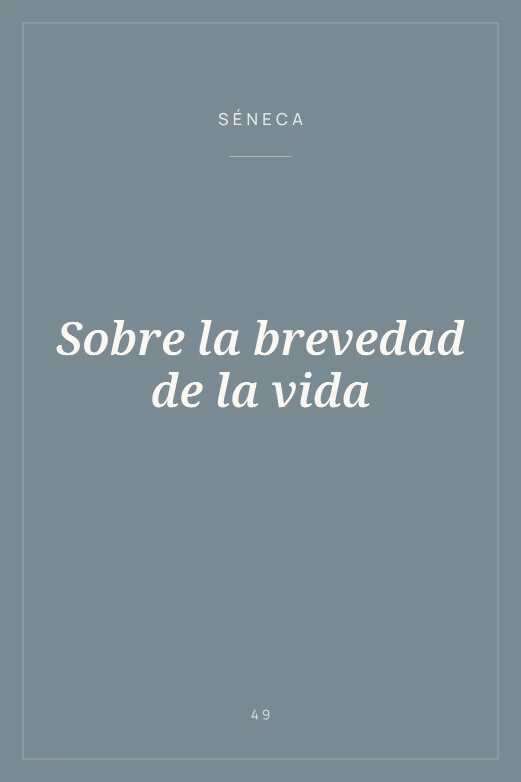 Portada de Sobre la brevedad de la vida