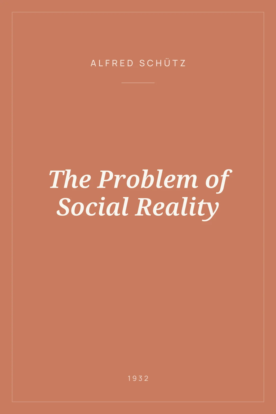 Portada de The Problem of Social Reality