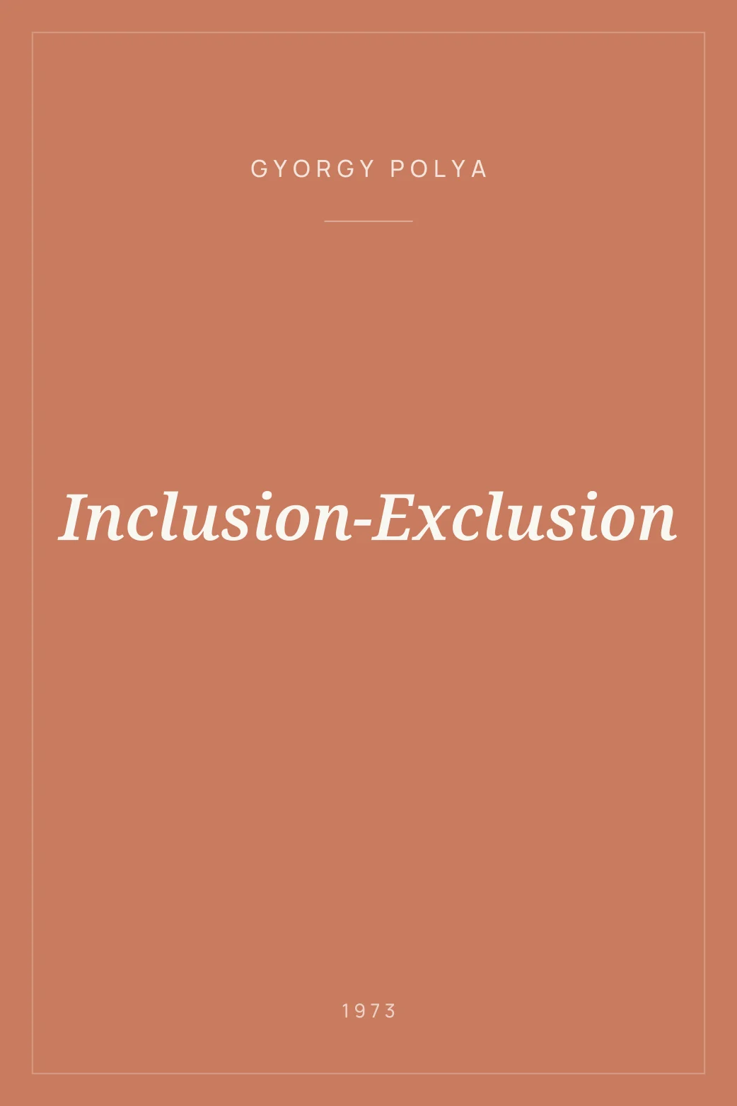 Portada de Inclusion-Exclusion