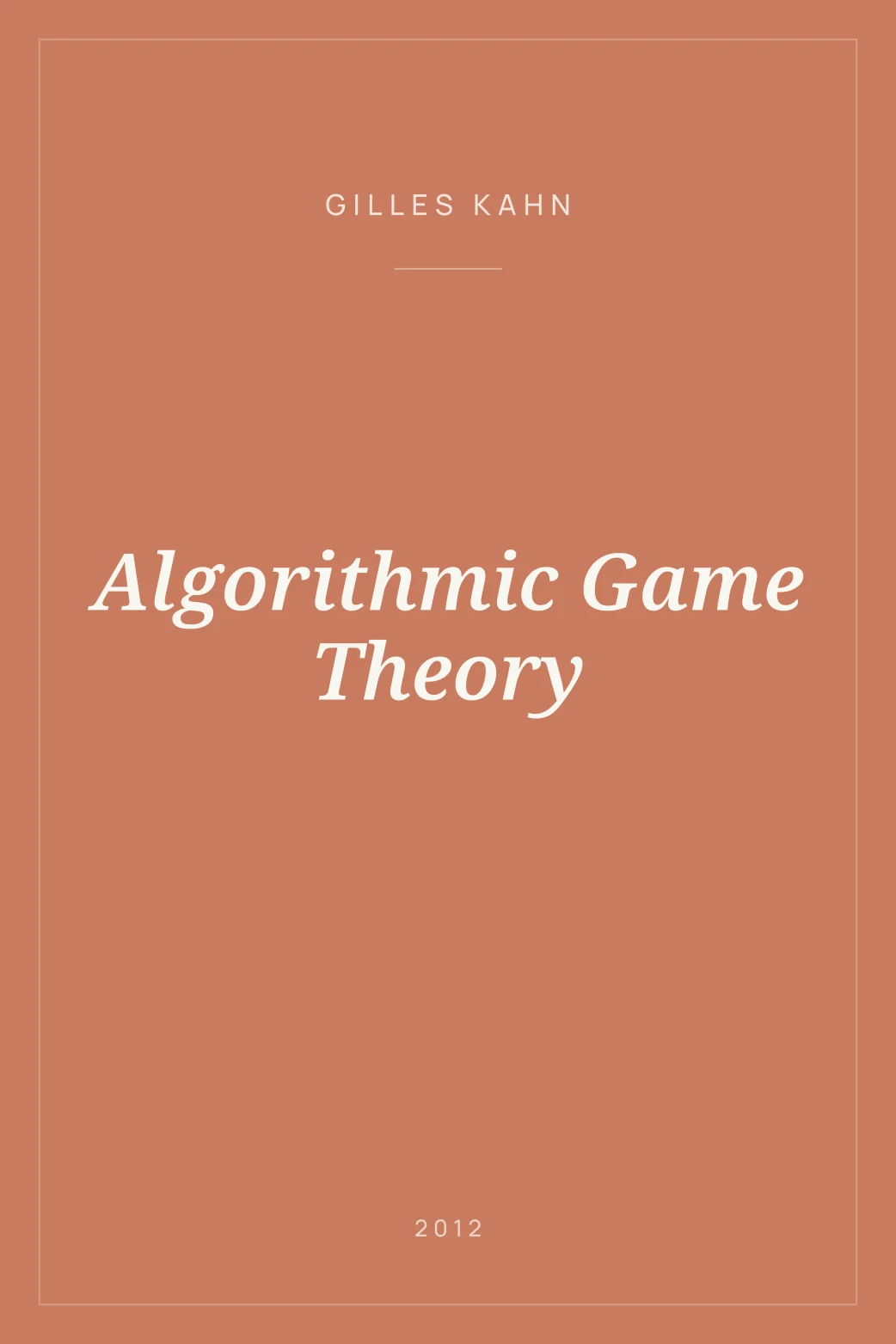 Portada de Algorithmic Game Theory