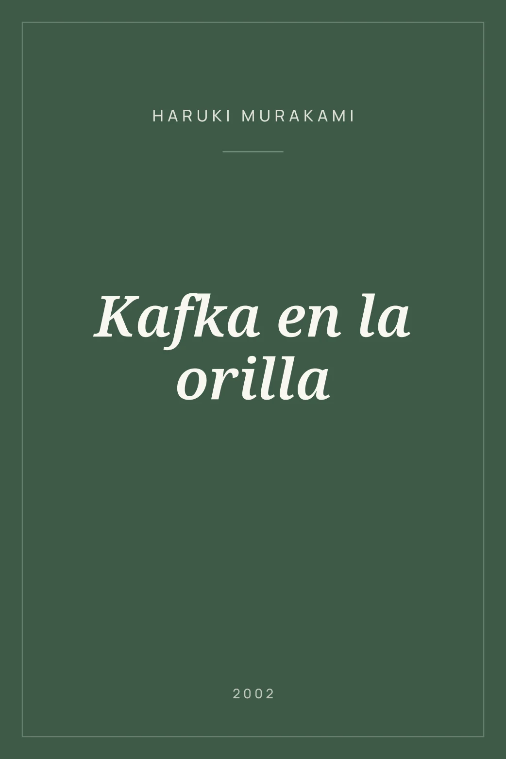 Portada de Kafka en la orilla