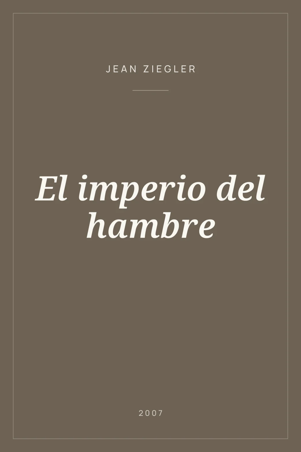 Portada de El imperio del hambre
