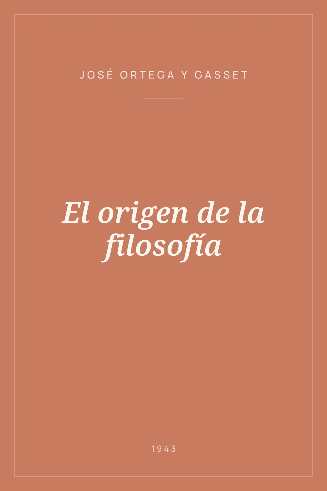 Portada de El origen de la filosofía