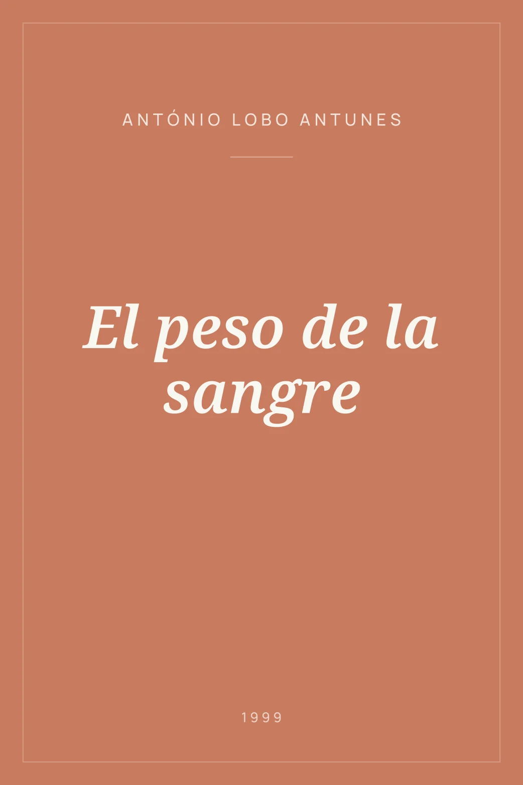 Portada de El peso de la sangre