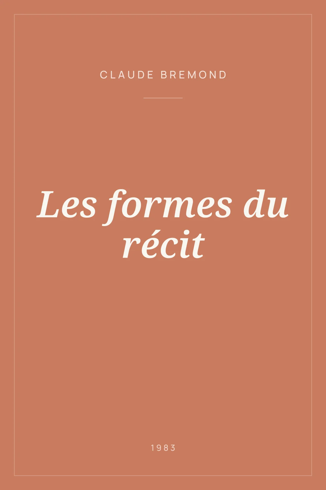 Portada de Les formes du récit