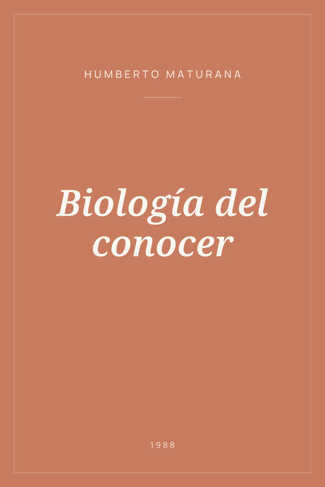 Portada de Biología del conocer
