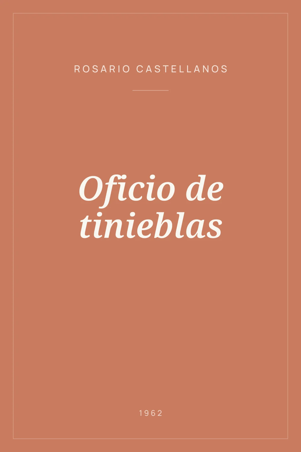 Portada de Oficio de tinieblas