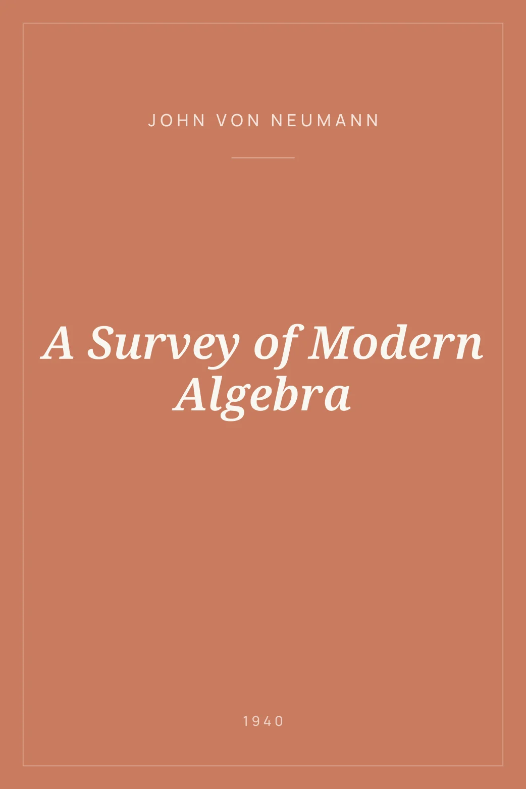 Portada de A Survey of Modern Algebra