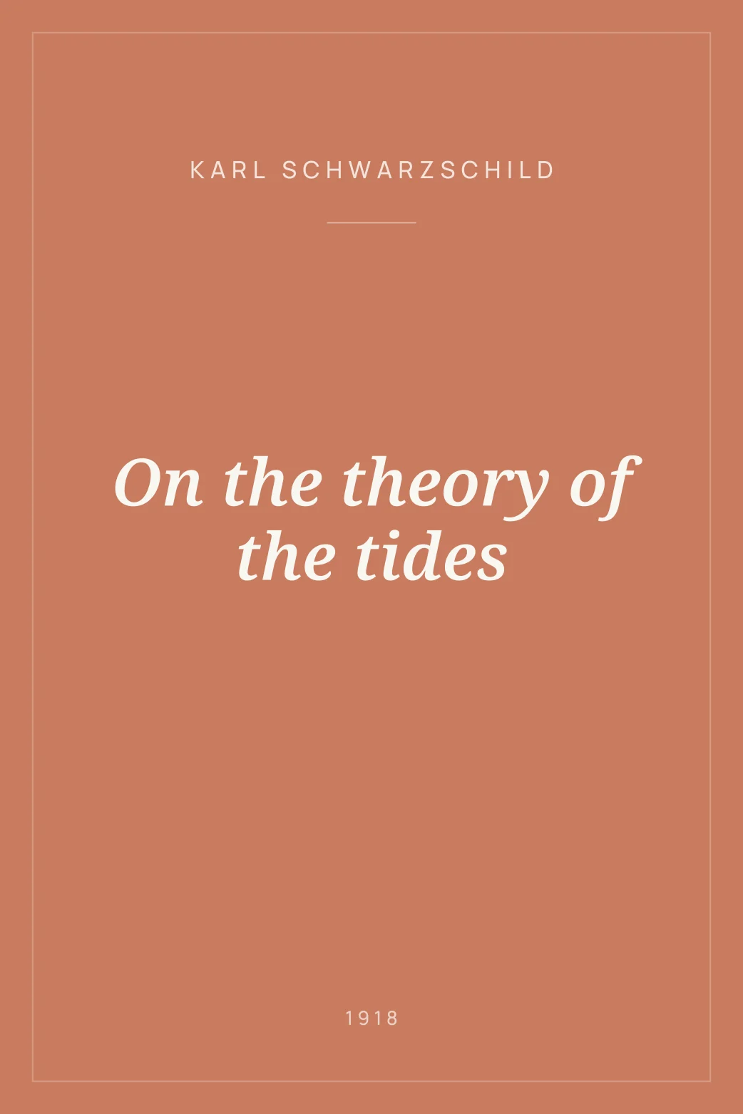 Portada de On the theory of the tides