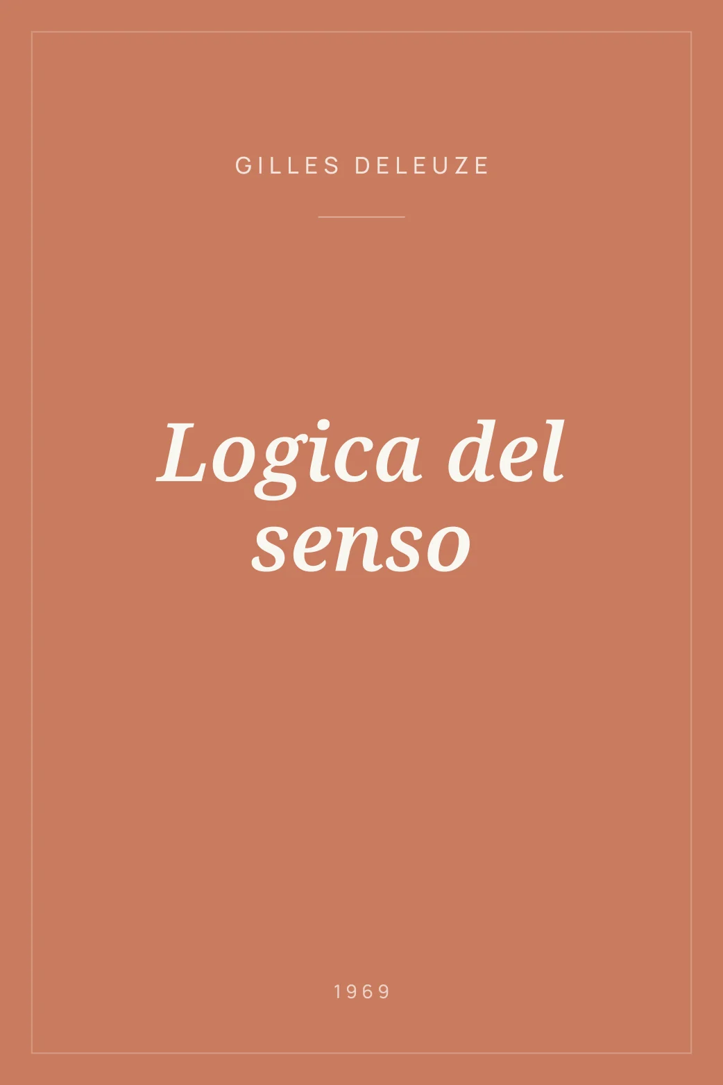 Portada de Logica del senso