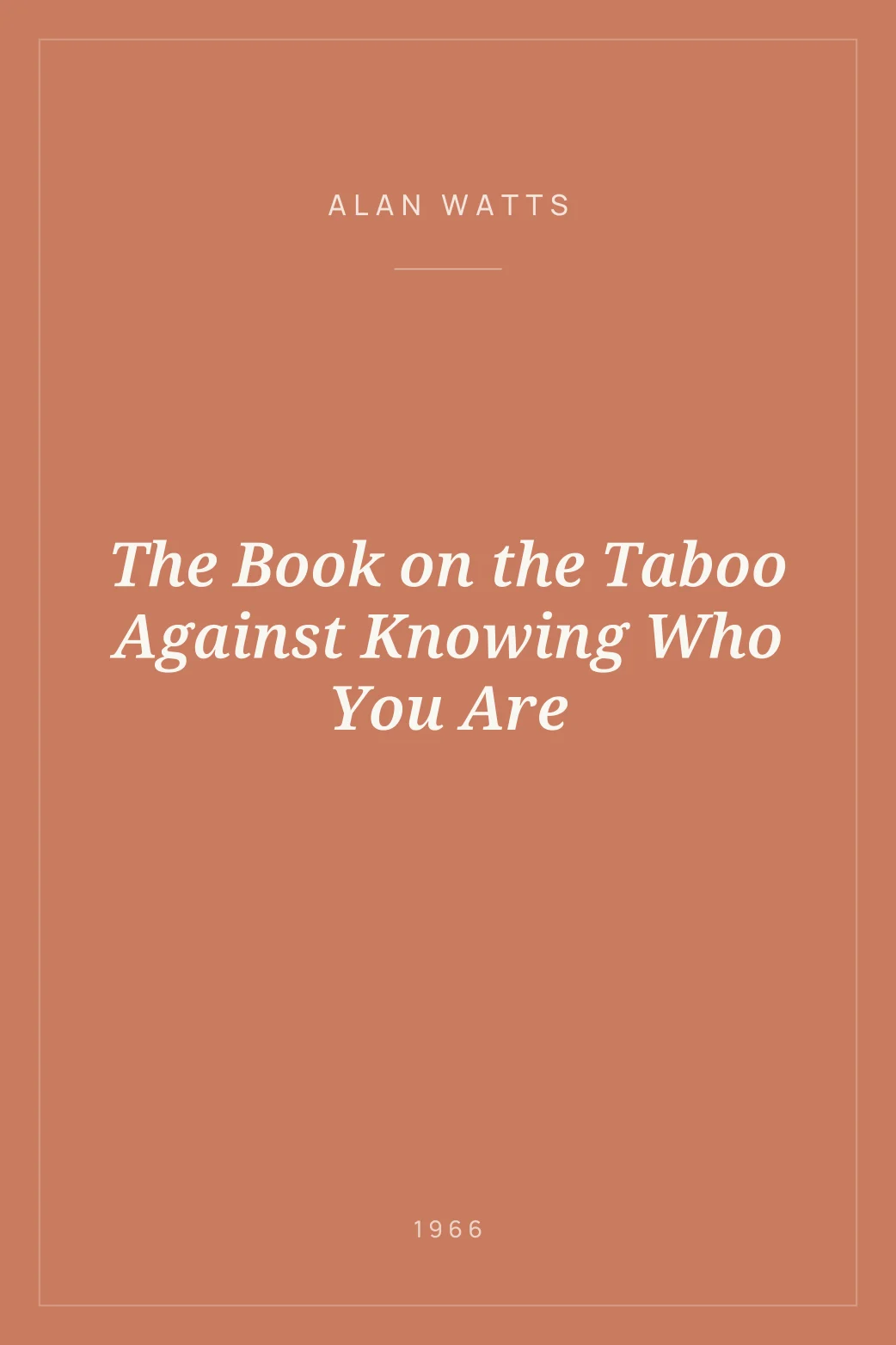 Portada de The Book on the Taboo Against Knowing Who You Are
