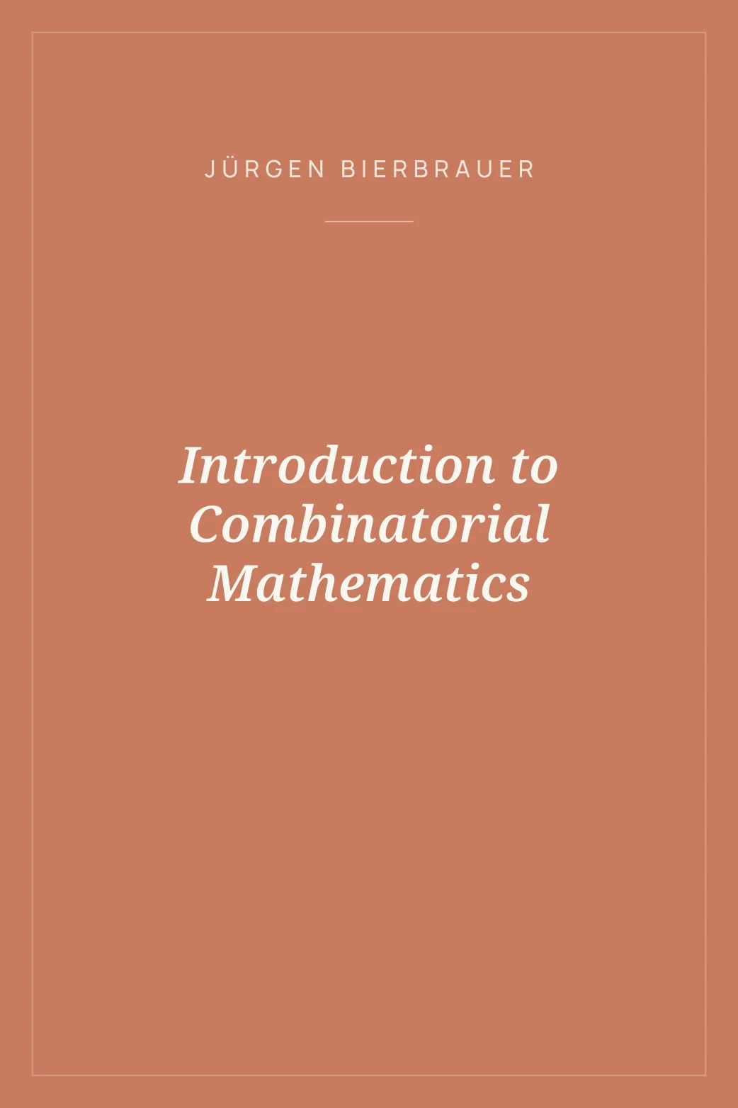 Portada de Introduction to Combinatorial Mathematics