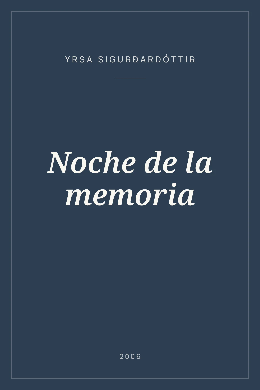 Portada de Noche de la memoria