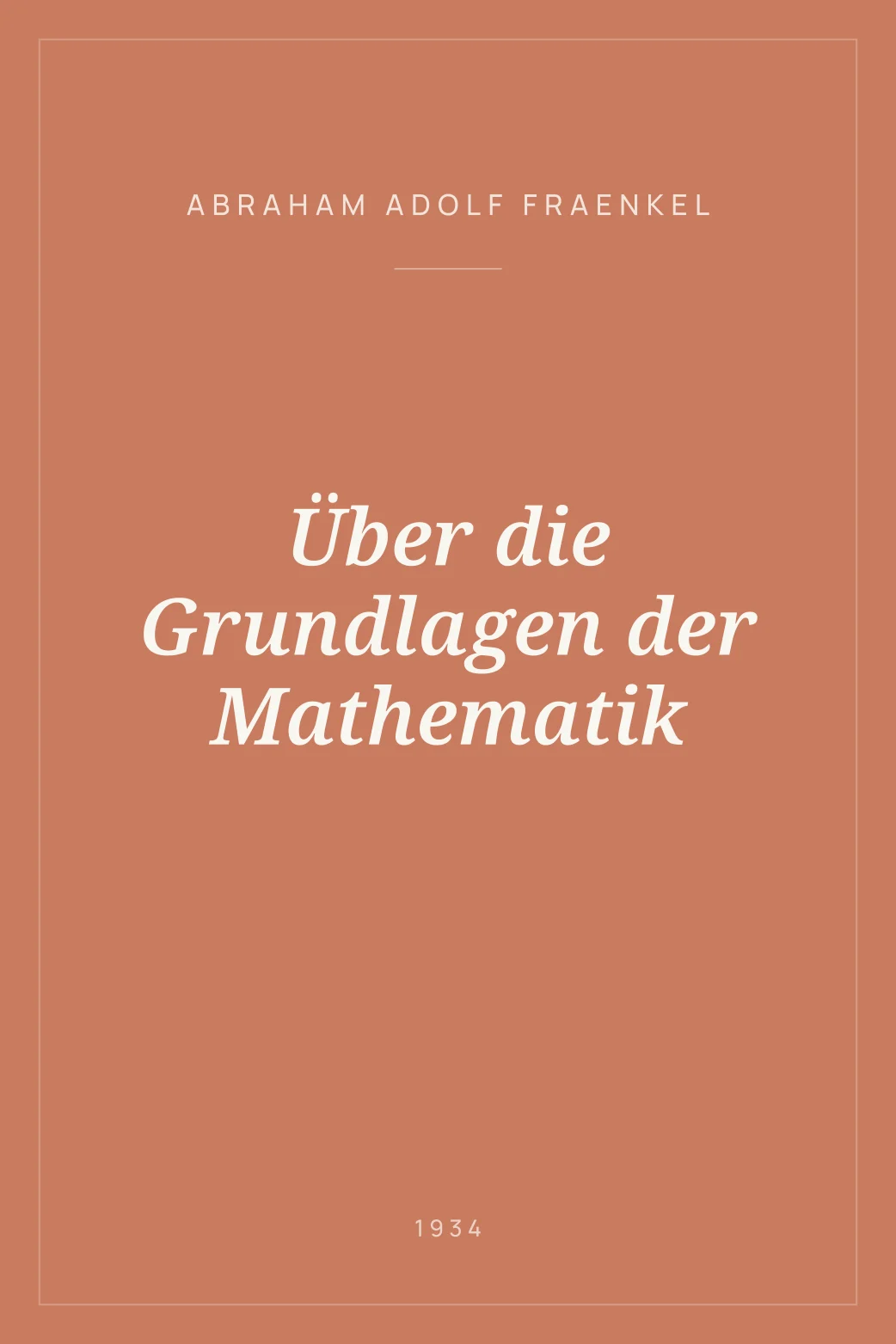 Portada de Über die Grundlagen der Mathematik