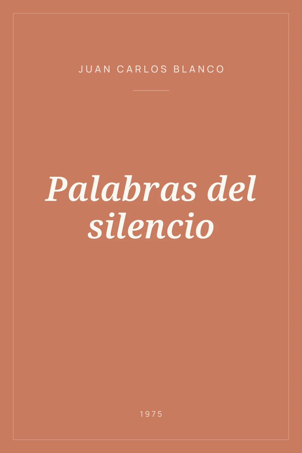 Portada de Palabras del silencio