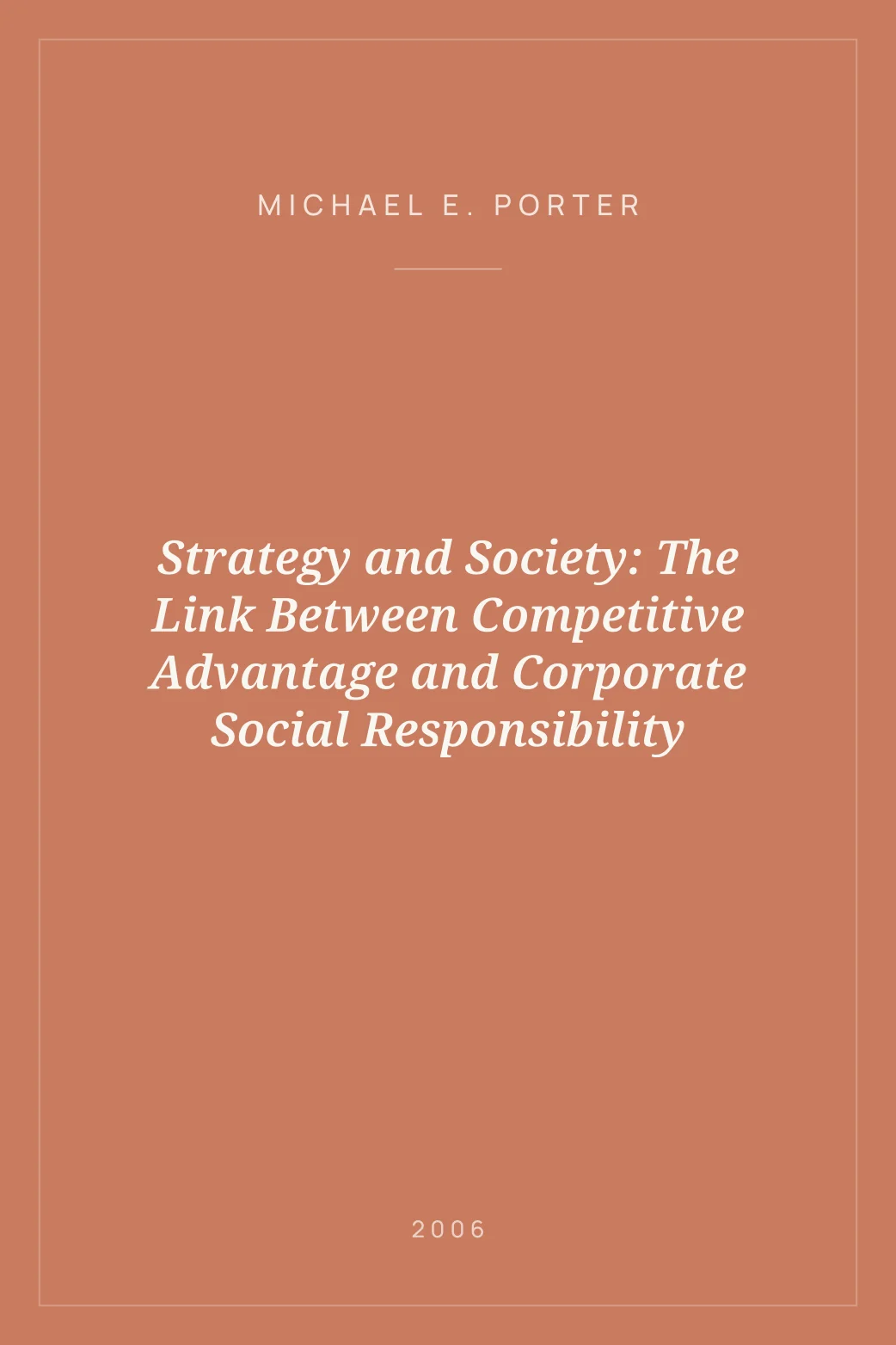 Portada de Strategy and Society: The Link Between Competitive Advantage and Corporate Social Responsibility