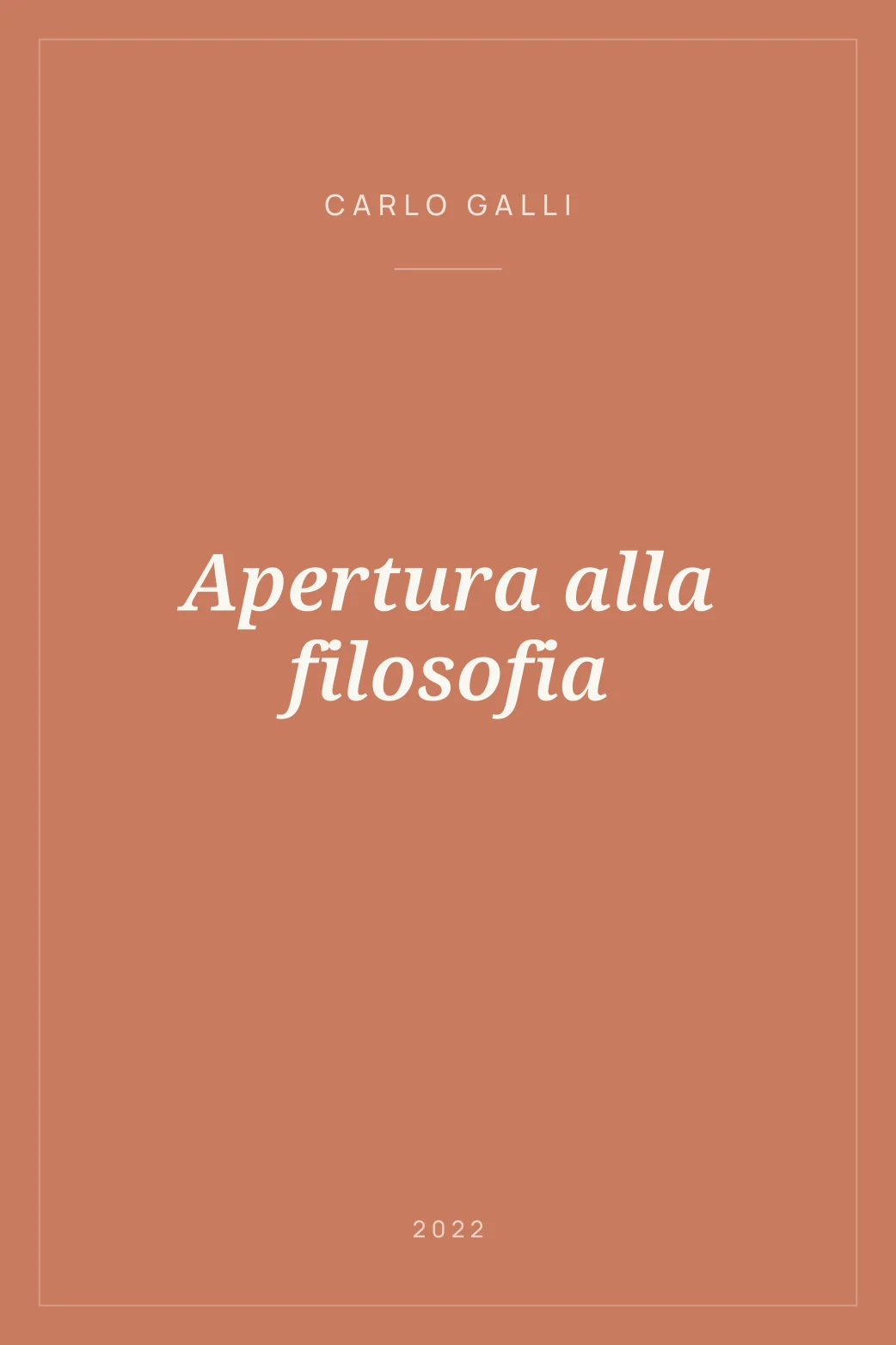 Portada de Apertura alla filosofia