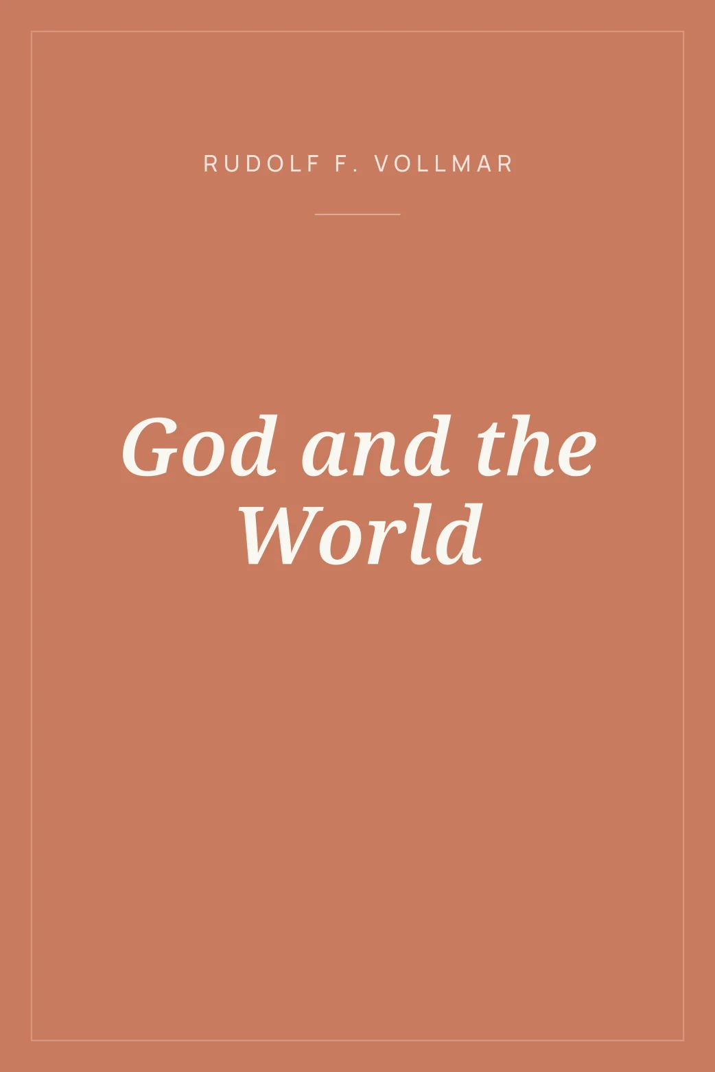 Portada de God and the World