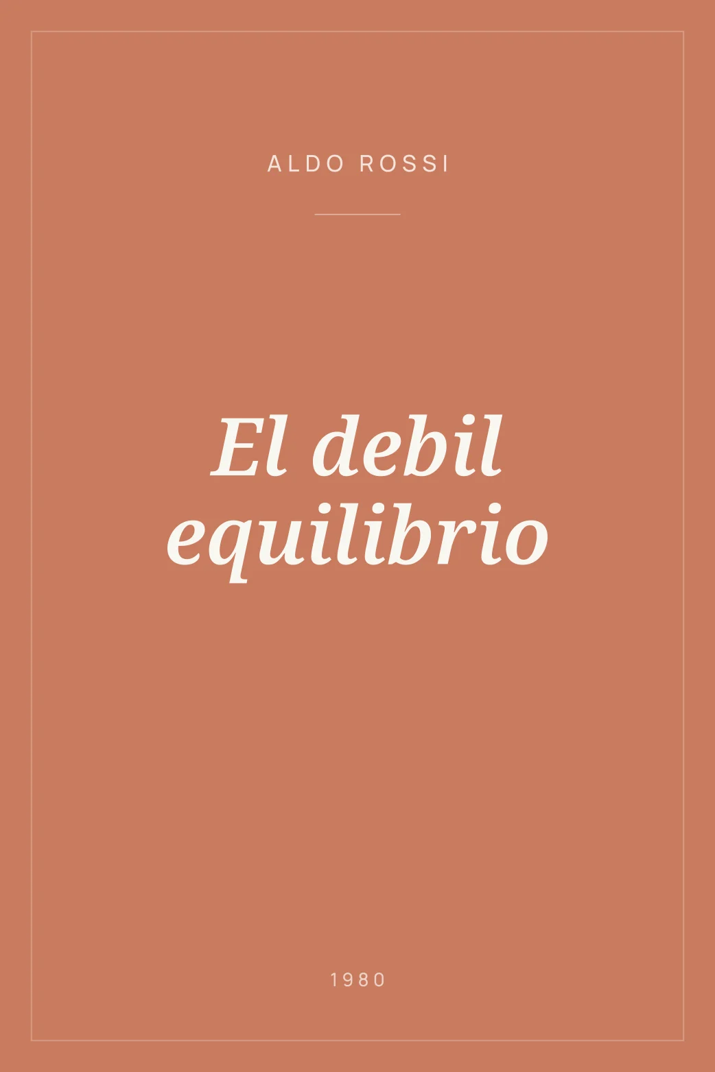 Portada de El debil equilibrio