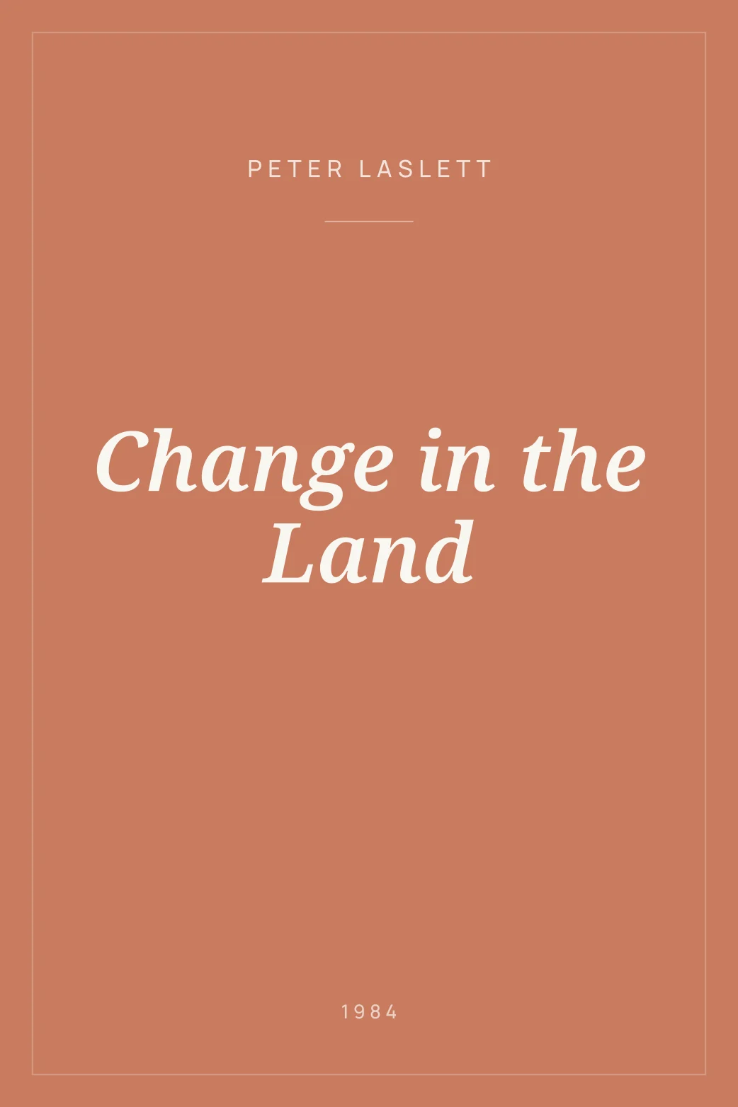 Portada de Change in the Land